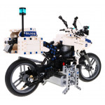 Motocykel Polícia - stavebnica Bielo-čierna